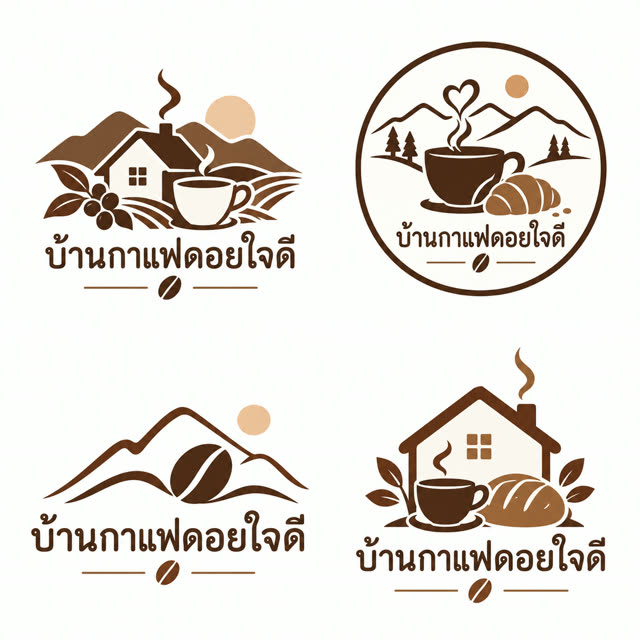 ตัวอย่าง AI ทำโลโก้และชุดแบรนด์ร้าน