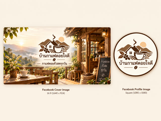 ตัวอย่าง AI ทำโลโก้และชุดแบรนด์ร้าน